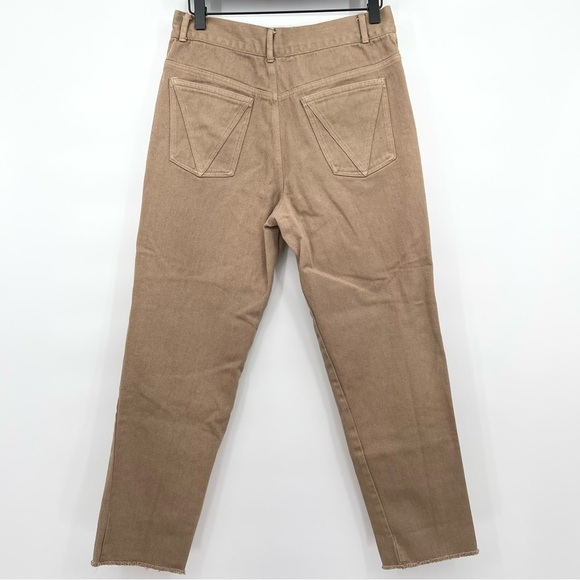 Vale Denim Classic High Rise Cropped Jeans raw hem Size 6 US Beige Brown - Picture 5 of 8